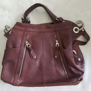 Brown leather B Makowsky tote purse